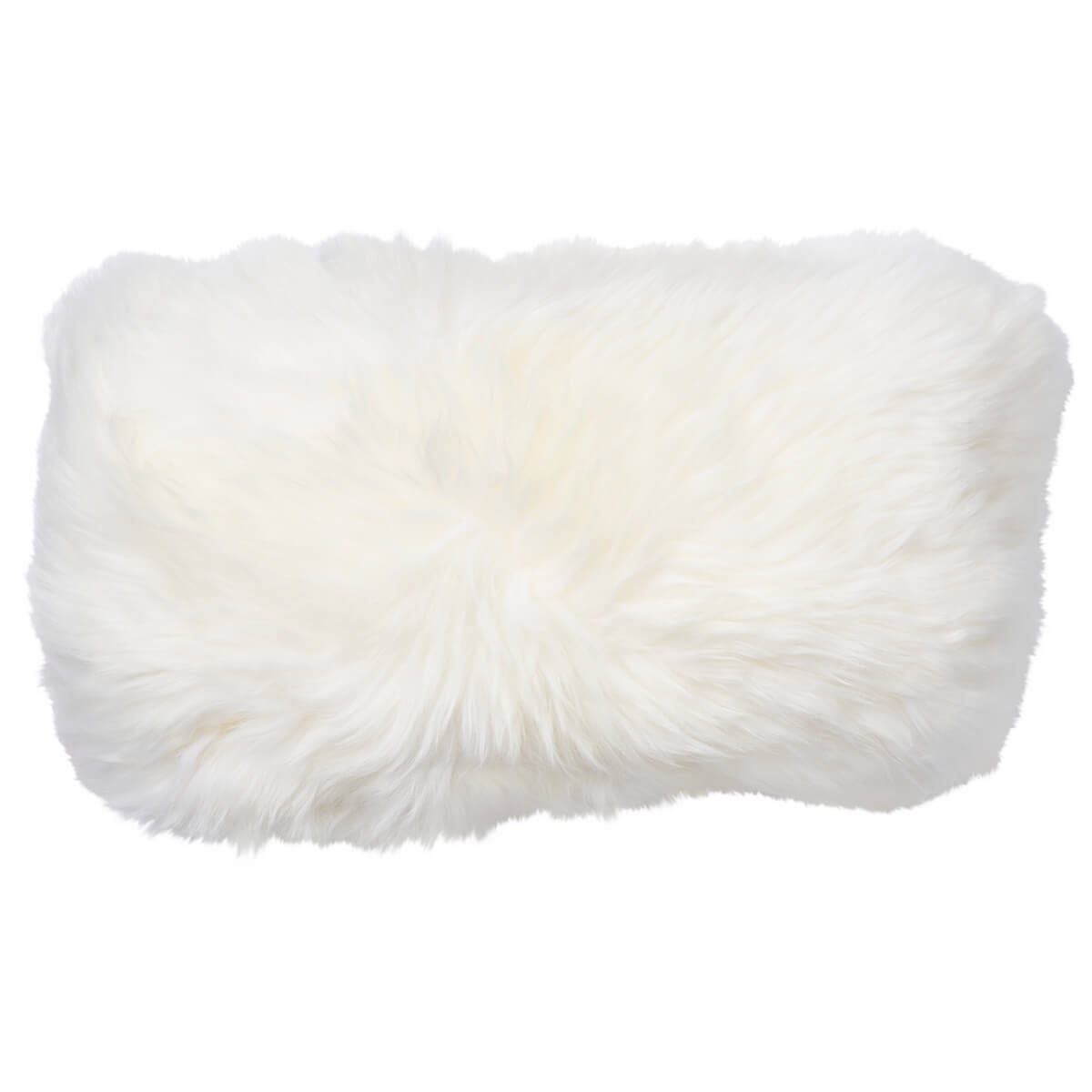 Perna Dreptunghiulara cu Fata Dubla din Blana de Oaie Naturala, Alb, 25x50 cm