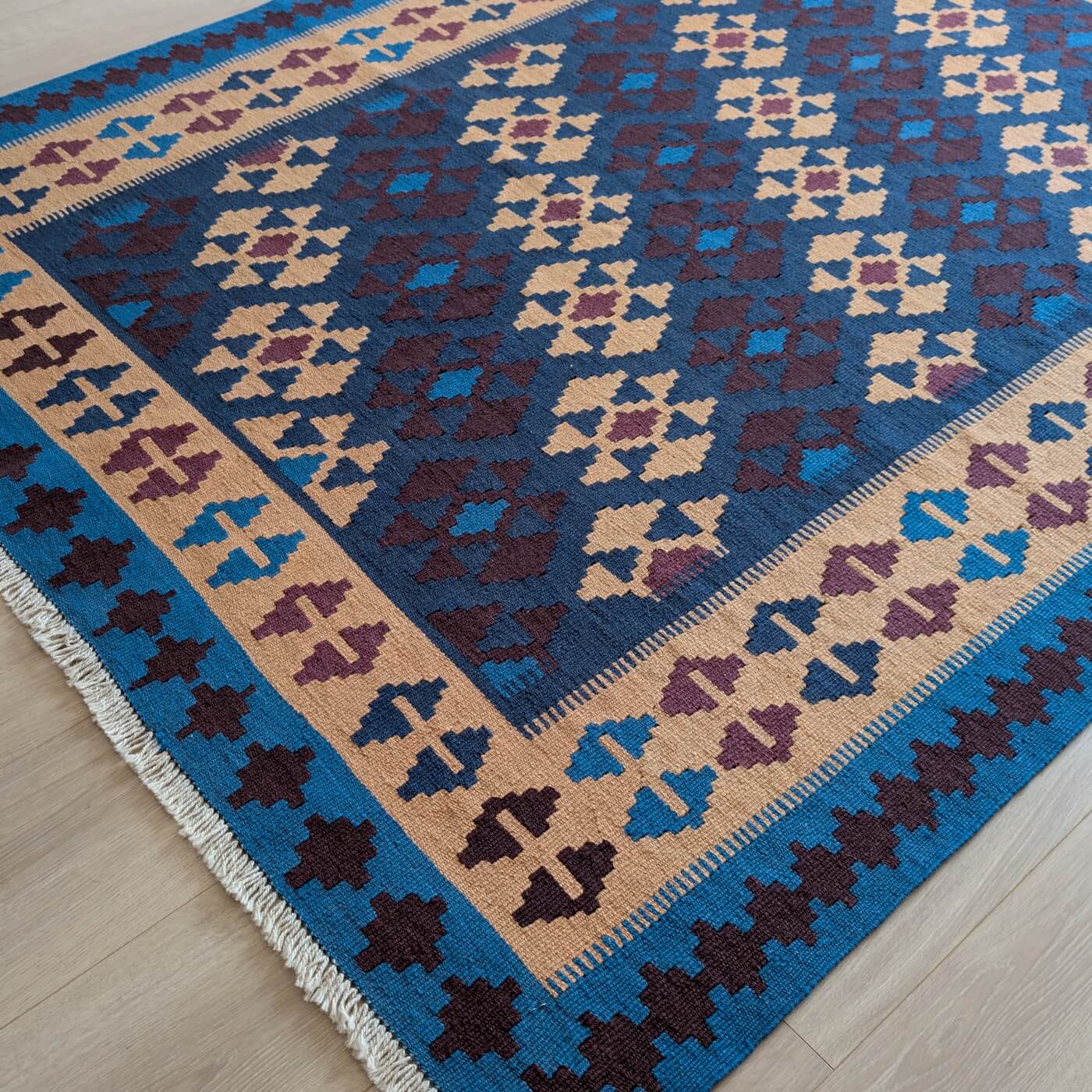 Covor din lână tradițional Kilim Gashghai cu țesătură plată