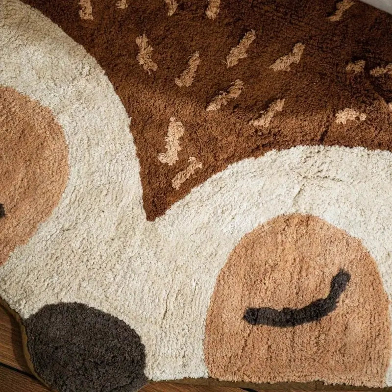 covoras camera copii little fox, bumbac plusat model vulpe adormita