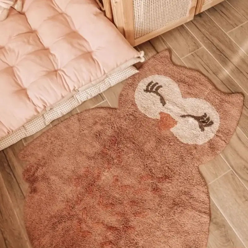 covor pentru camera copii si bebelusi, Little Pepa model bufnita culori calde, insta