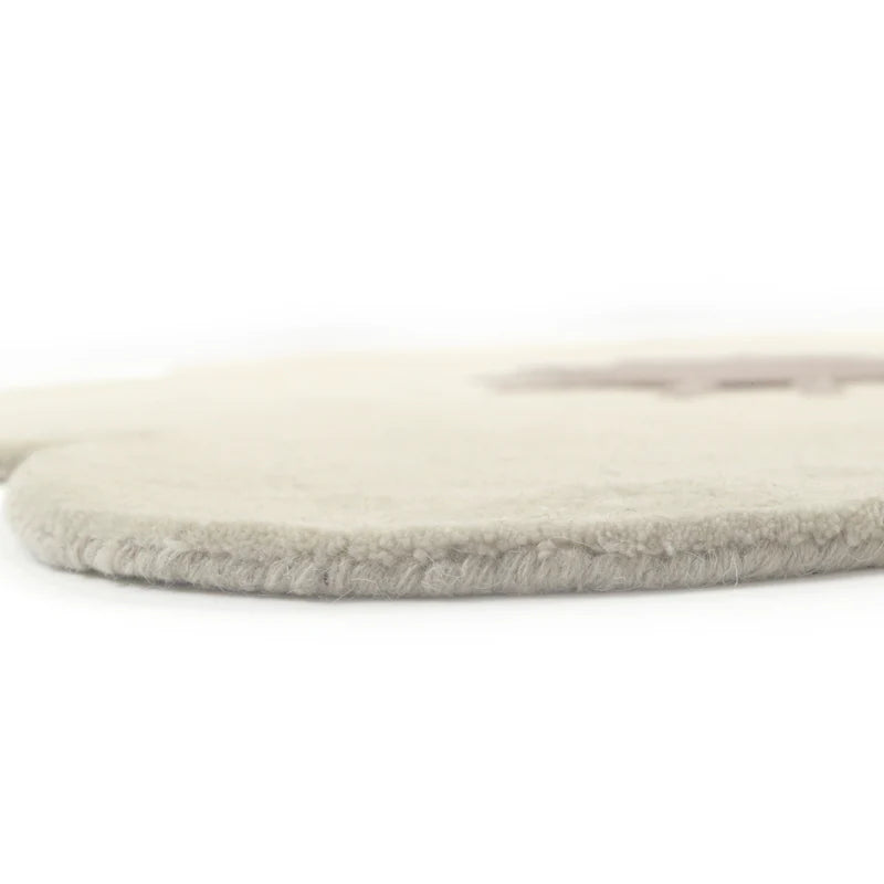 covor camera copii Daisy, 100% din lana plusat, model floare, grosime