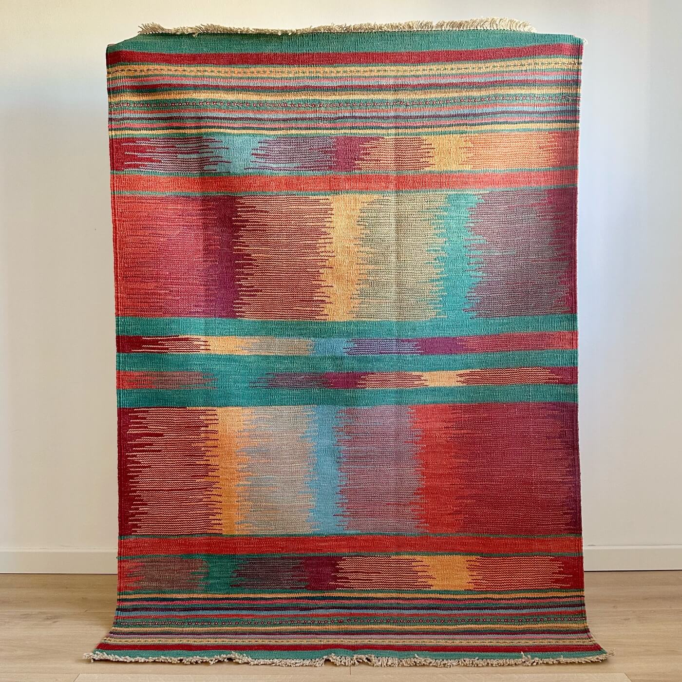 Covor din lână țesut manual cu motive tradiționale, Kilim Gashghai (181cm x 128cm)