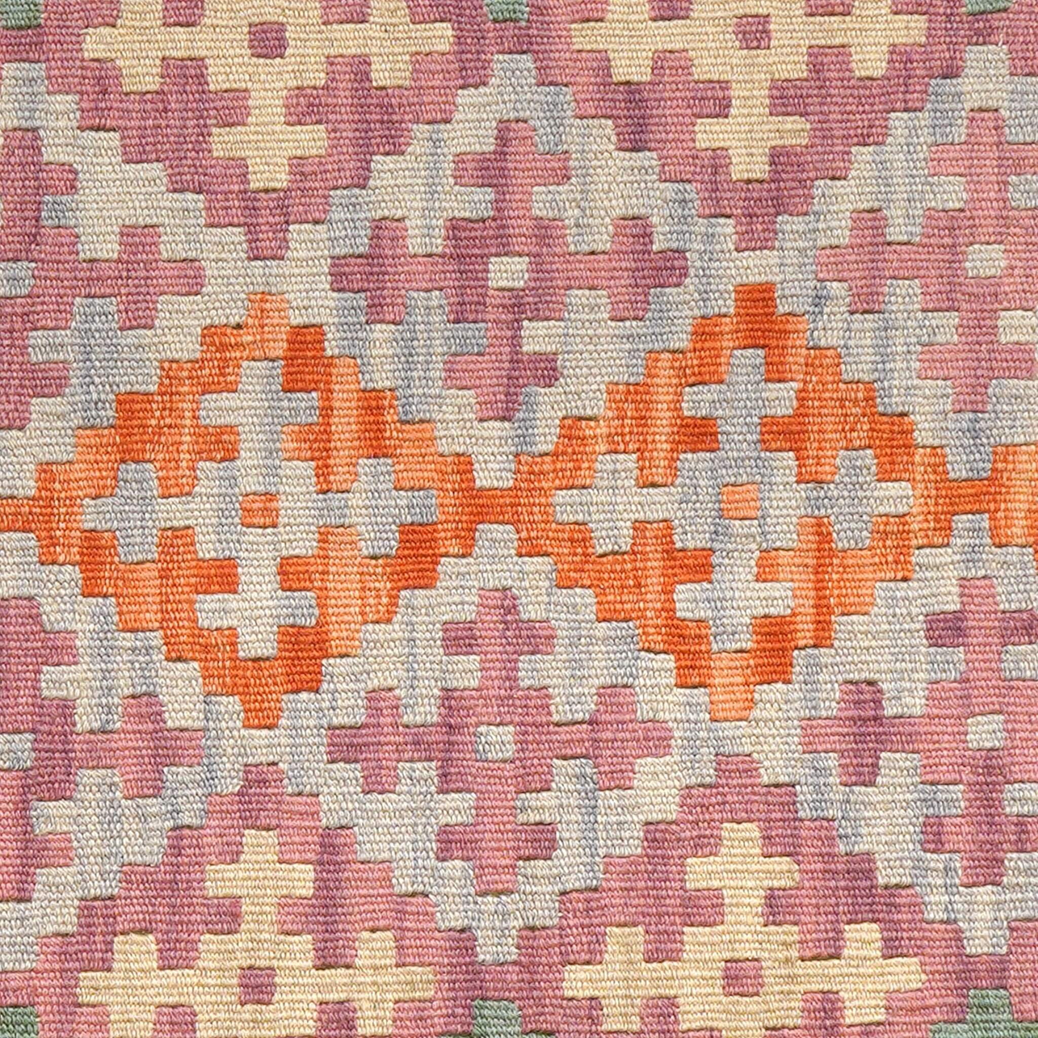 Covor din lână multicolor țesut manual cu forme geometrice in detaliu Kilim Gashghai (198cm x 154cm)