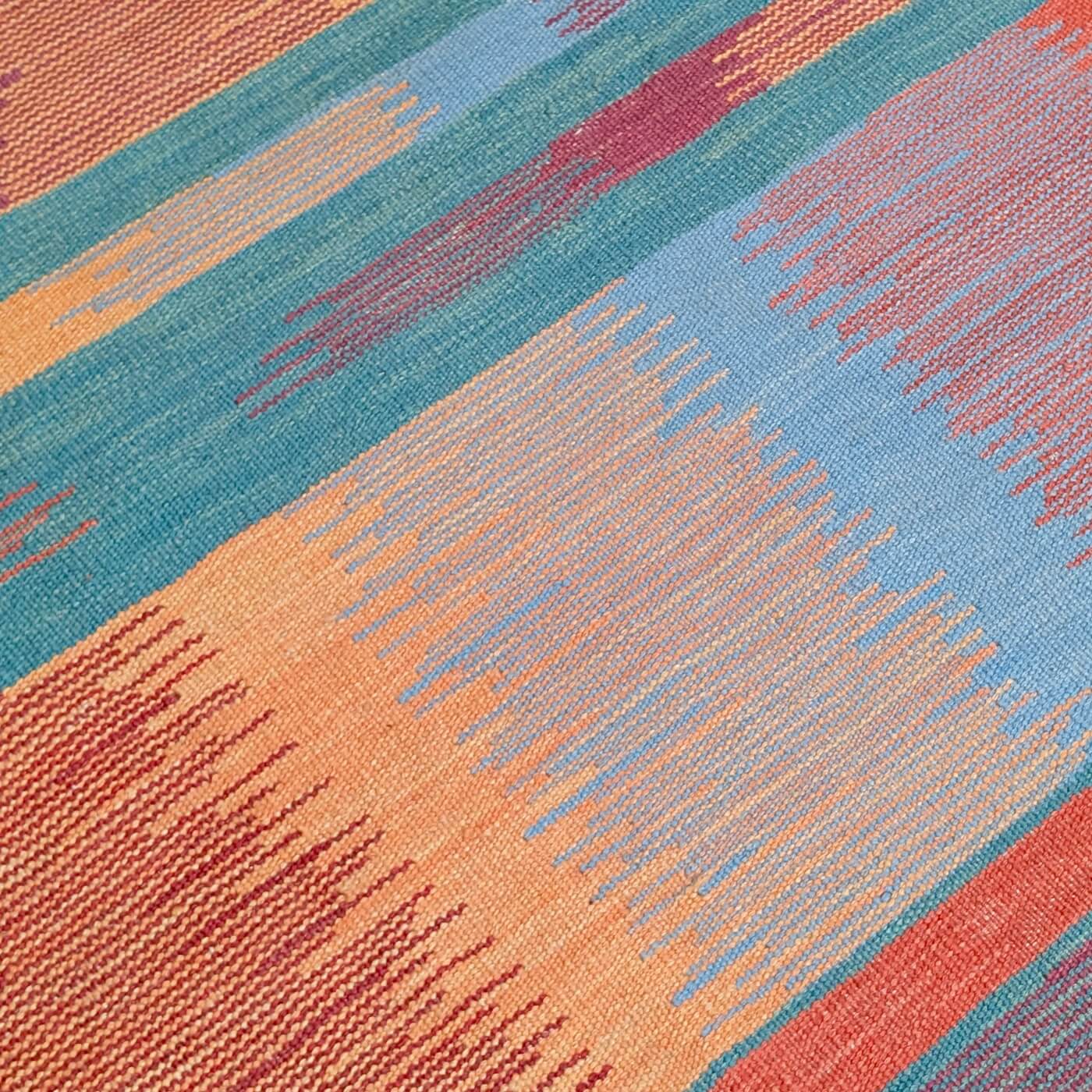 Covor din Lână Țesut Manual - Kilim Gashghai (181cm x 128cm) - model modern contemporan - multicolor - subțire, reversibil, țesătură plată - firul scurt