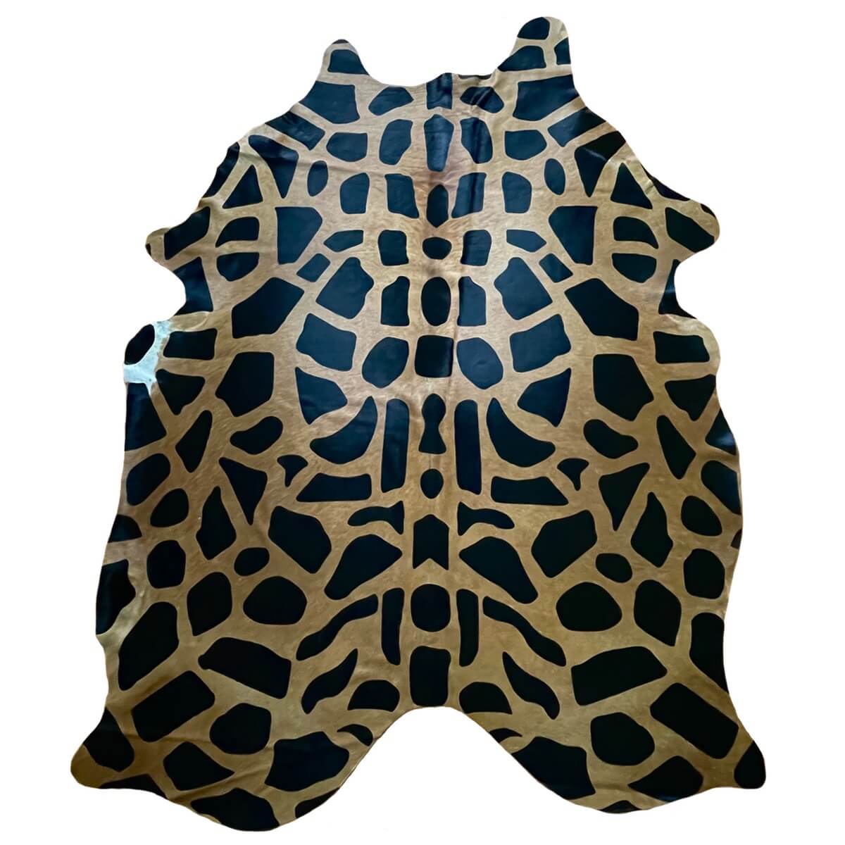 covor din piele de vaca natural cu imprimeu girafa, animal print mango+bloom
