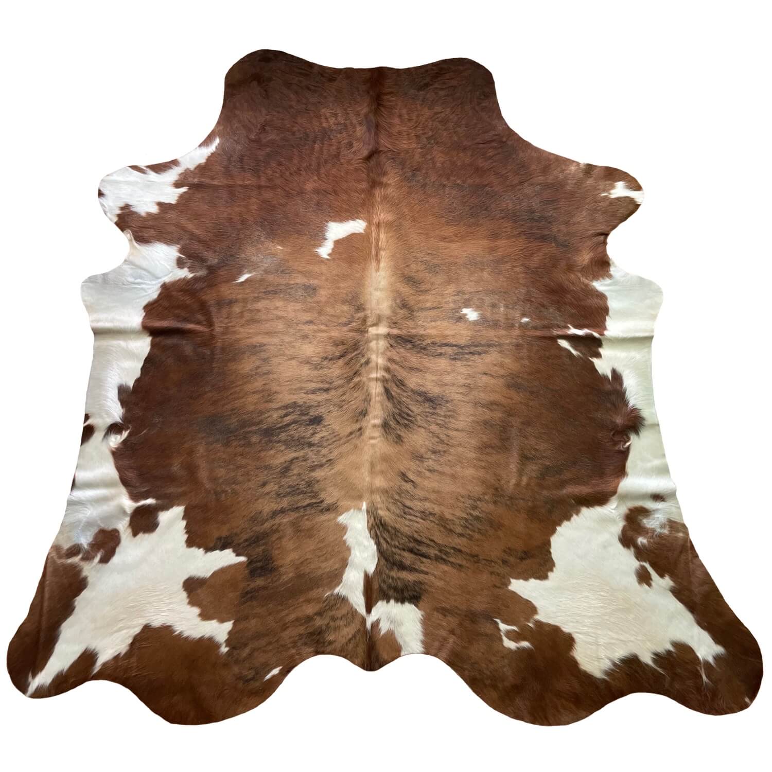 covor din piele de vaca naturala exotic maro deschis si pete albe, mango+bloom