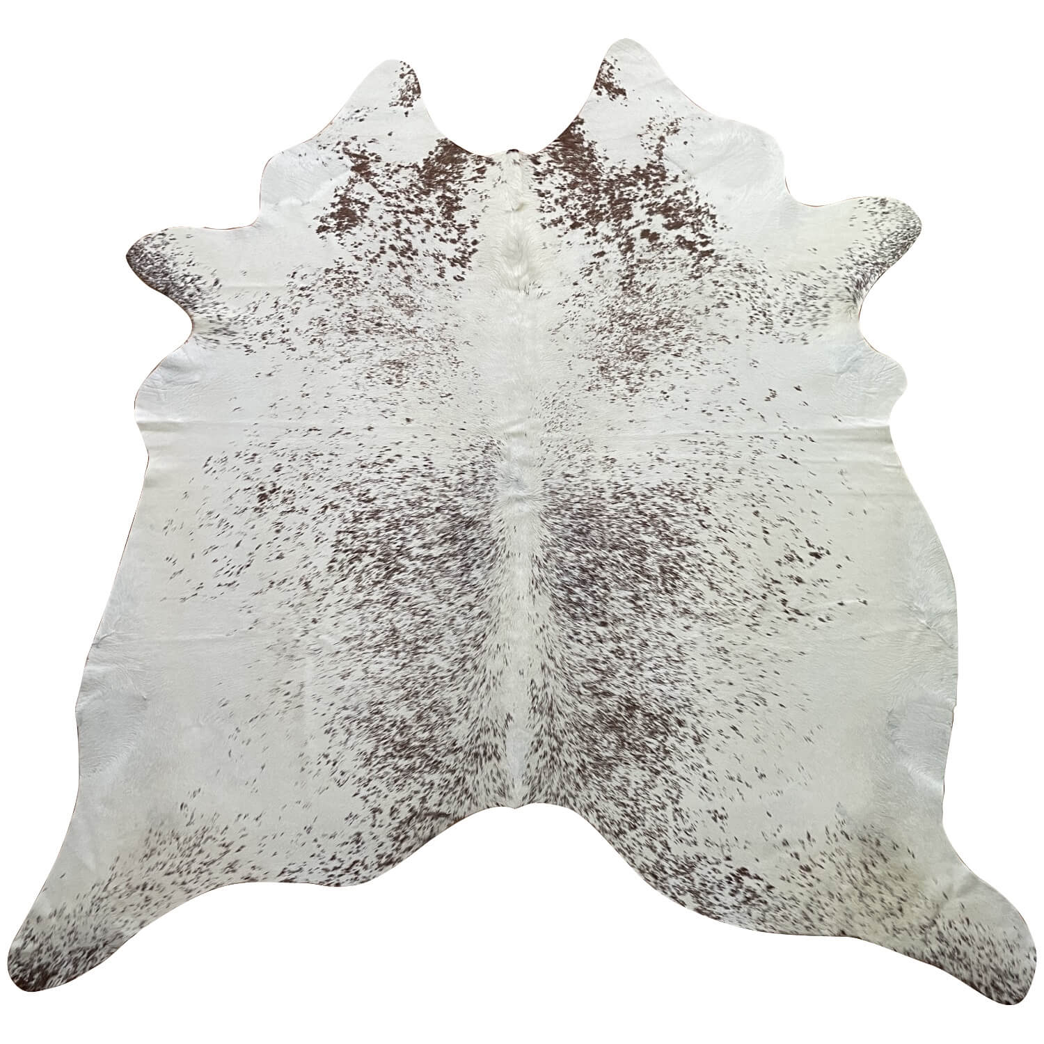 covor mare din piele de vaca alb pestrit, mango+bloom