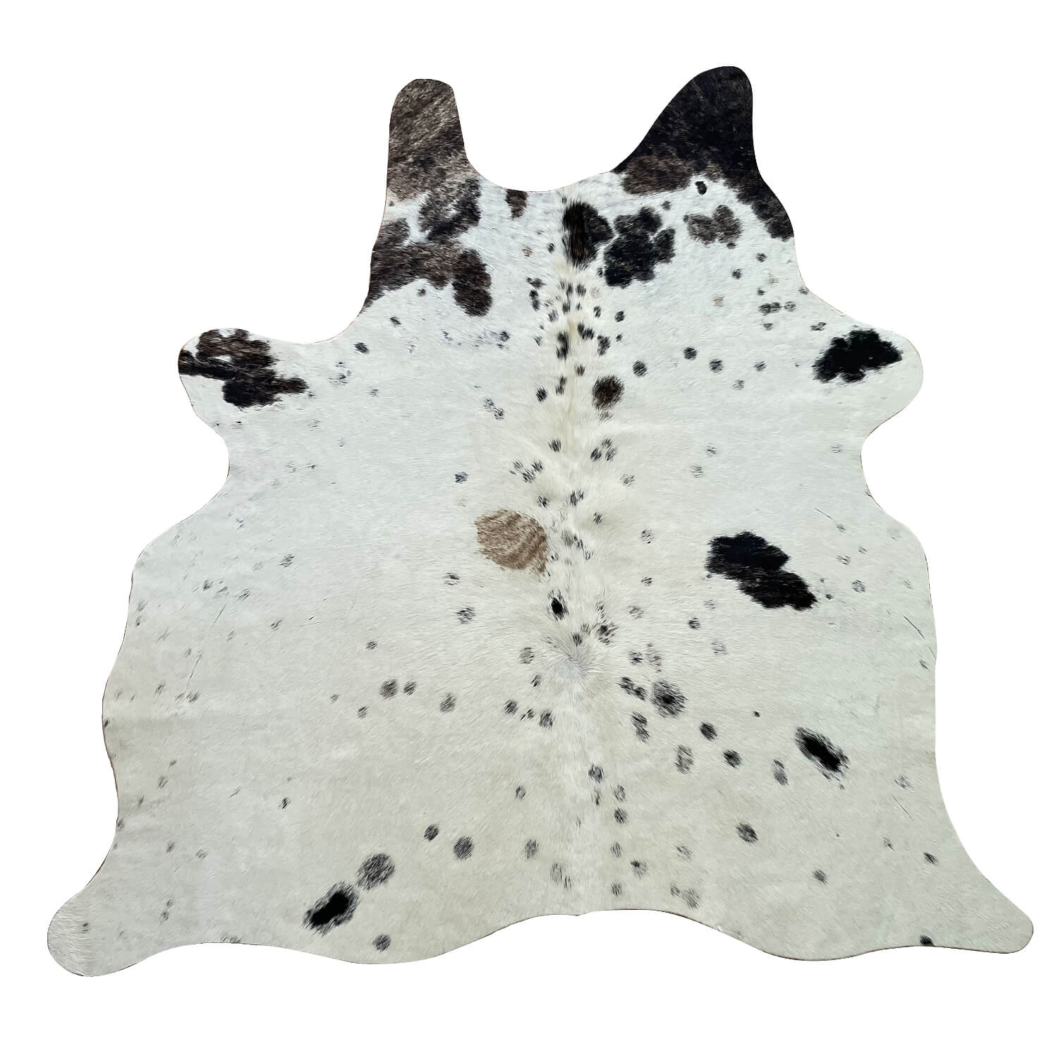 Covor din Piele de Vaca - Alb cu Pete (130cm x 120cm)