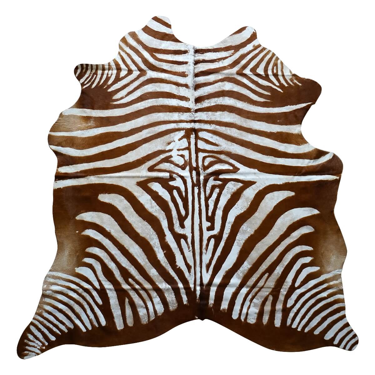 covor din piele de vaca cu desen zebra antichizat, mango+bloom
