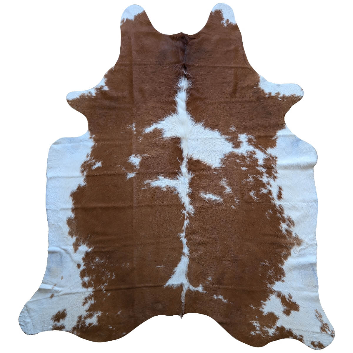 covor natural din piele de vaca maro cu alb, mango+bloom