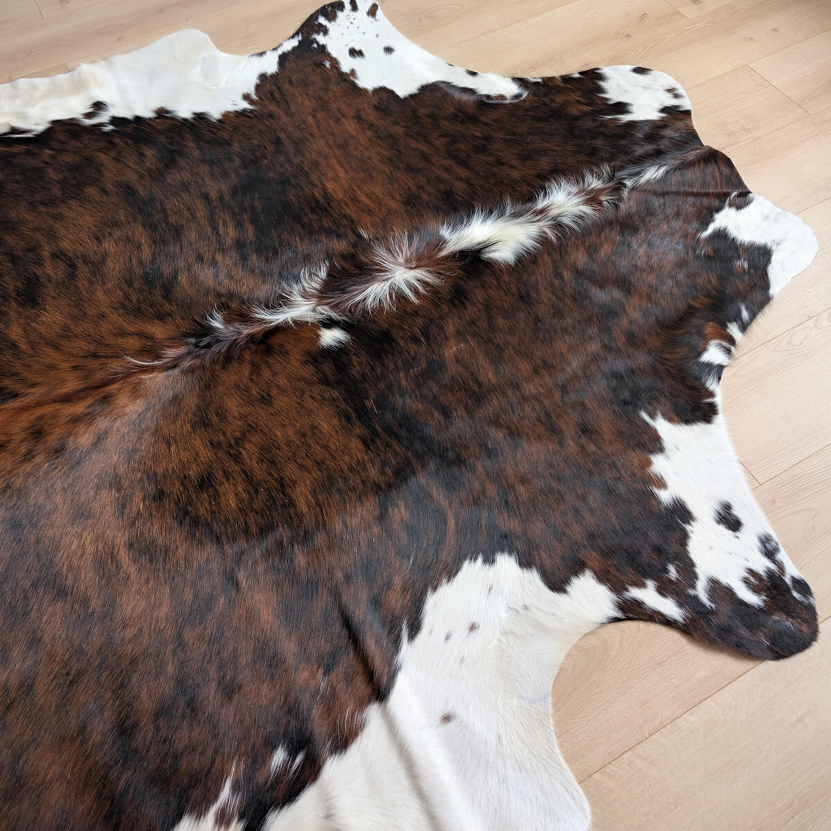 covor premium din piele naturala de vaca exotic si margini albe, mango+bloom