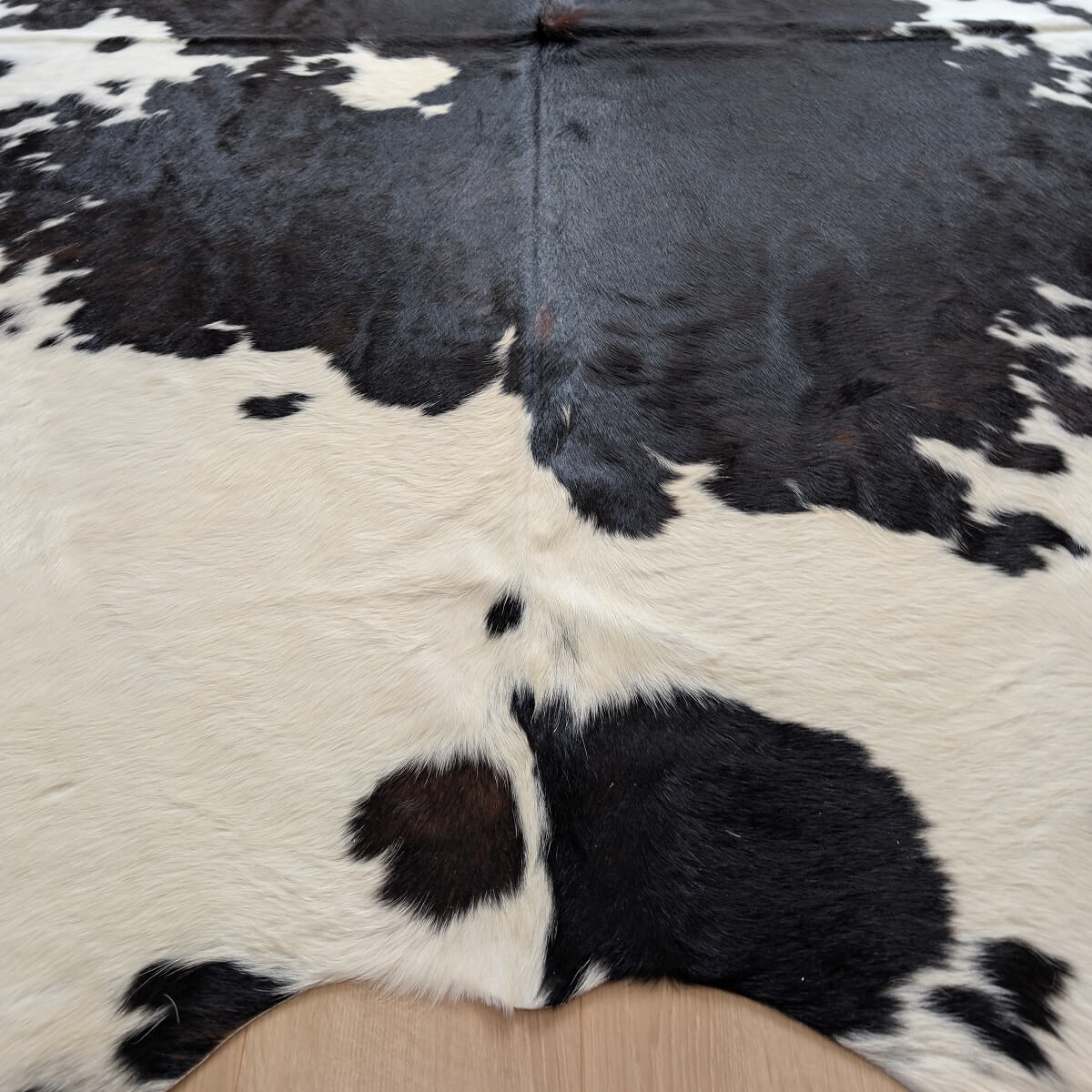 covor din piele naturala de vaca alb cu negru detalii, mango+bloom