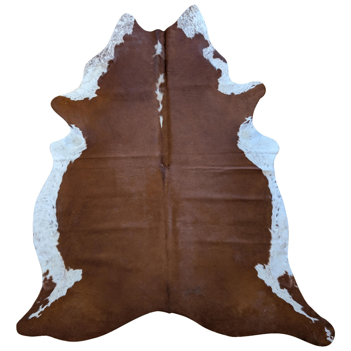 covor din piele naturala de vaca maro cu alb, mango+bloom