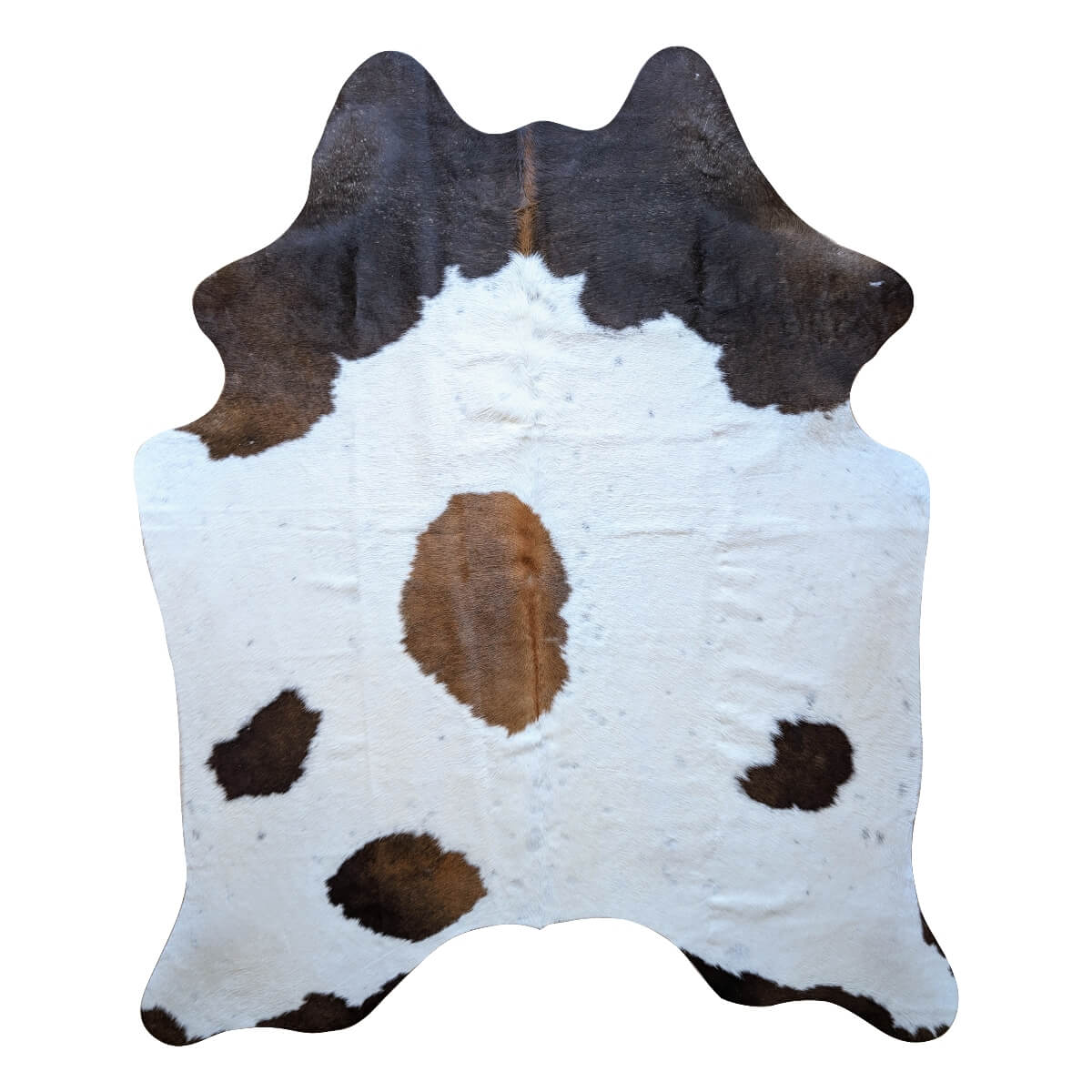 covor din piele naturala de vaca alb cu pete maro mbch485, mango+bloom