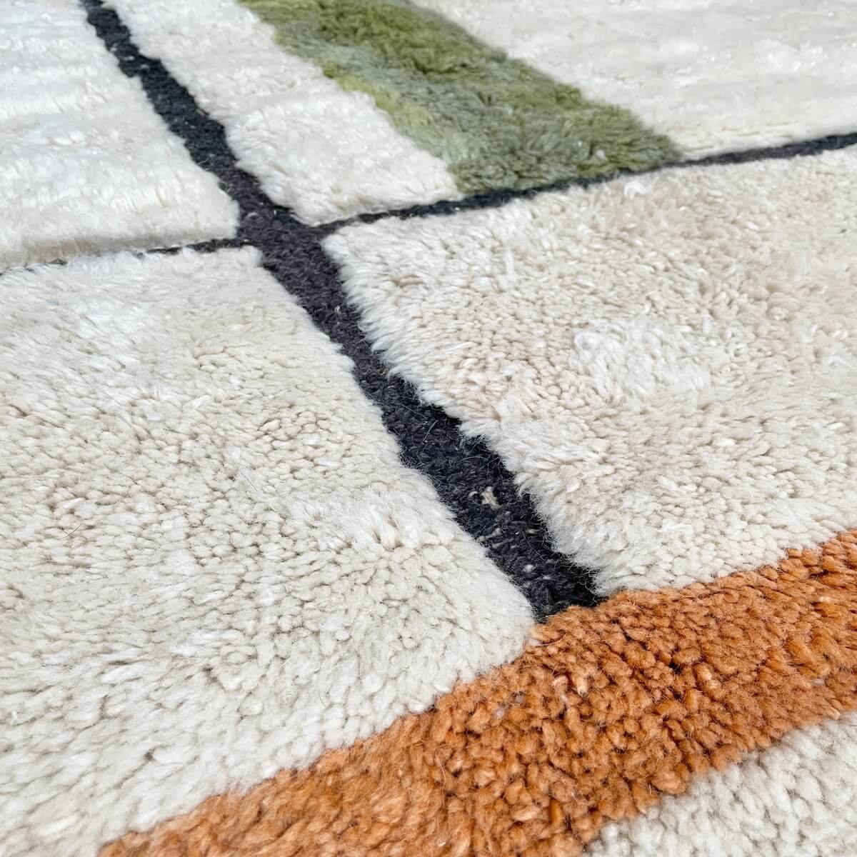 covor premium de lux Beni Mrirt 300x200, realizat din lana organica de artizani din Maroc, dens gros si pufos de calitate exceptionala, zoom 2