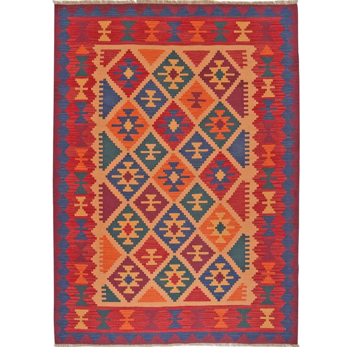 covor cu tesatura plata kilim - tesut manual in iran - colorat cu modele traditionale - 230x170