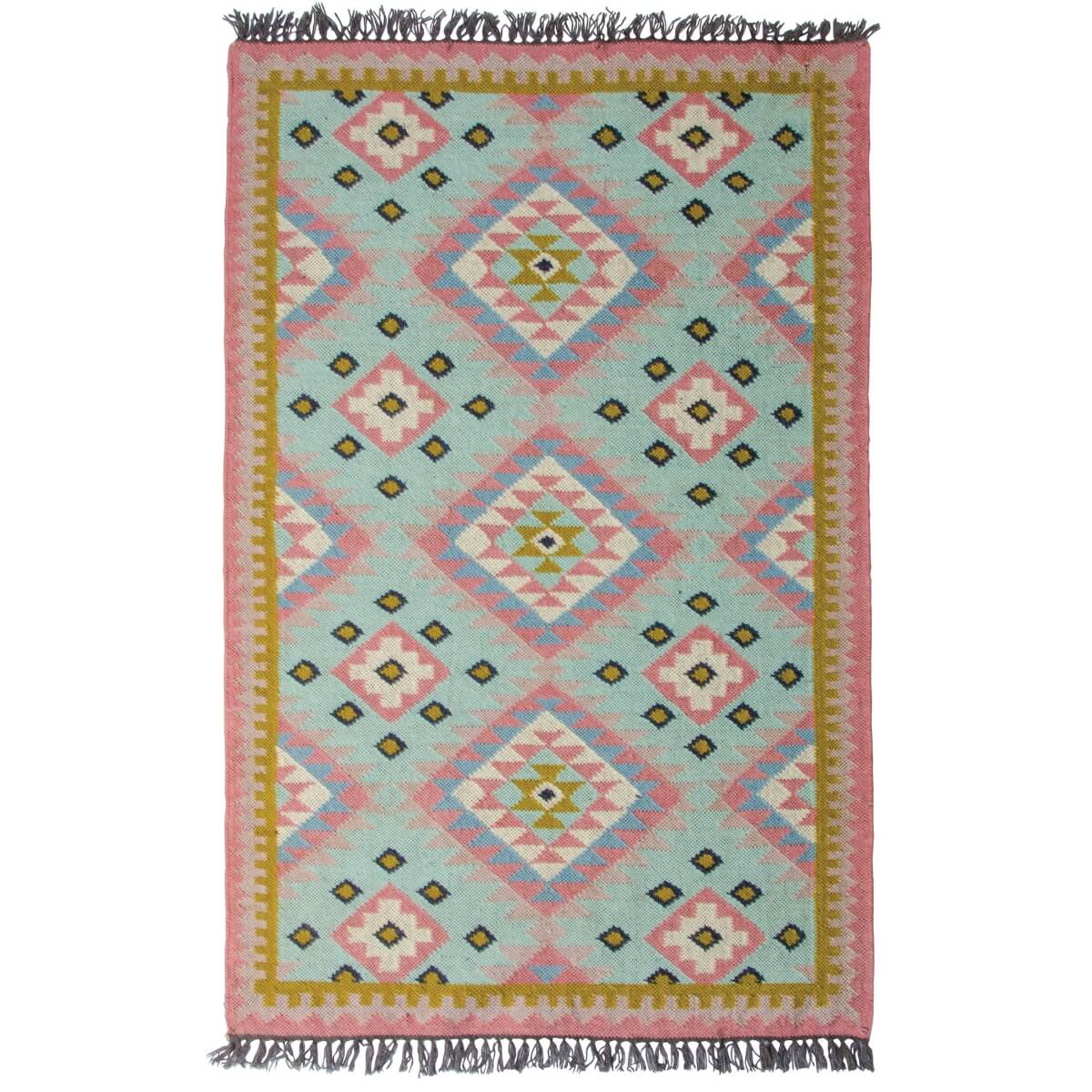 covor kilim jovita creat traditional manual din lana in culori pastel