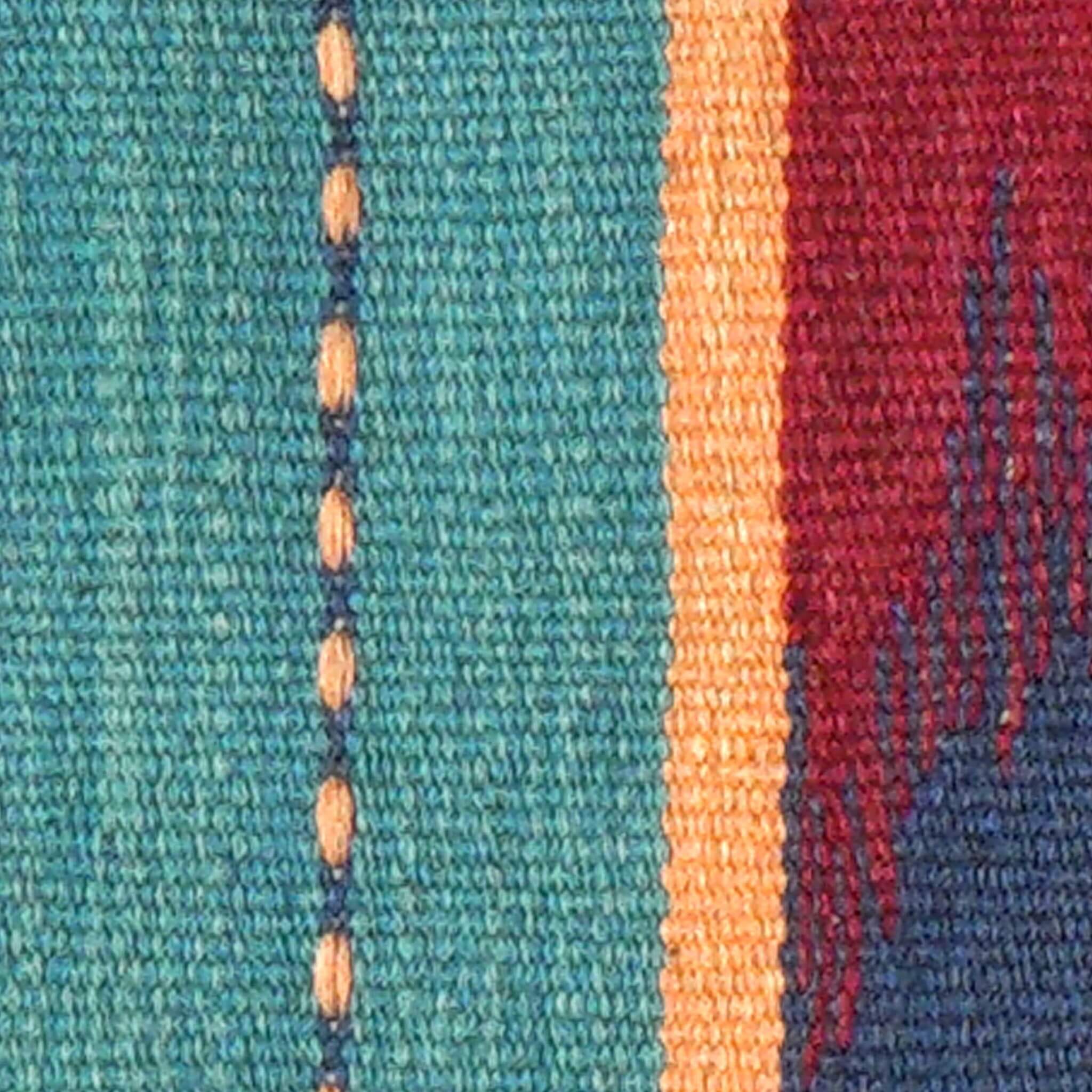 Covor traversa din lana tesut manual in stil traditional Kilim Gashghai (201cm x 62cm) multicolor in detaliu