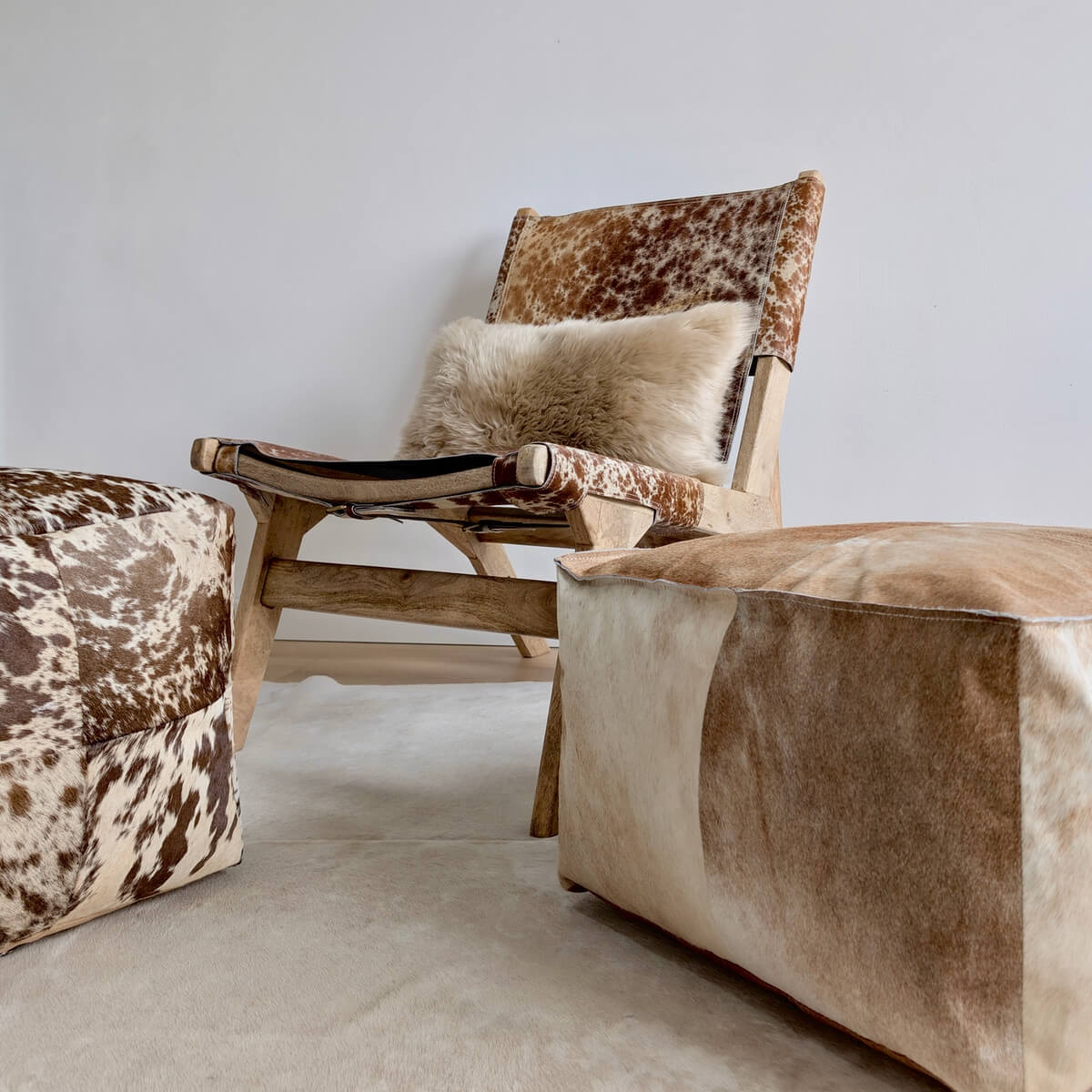 mobilier si decor din piele naturala de vaca