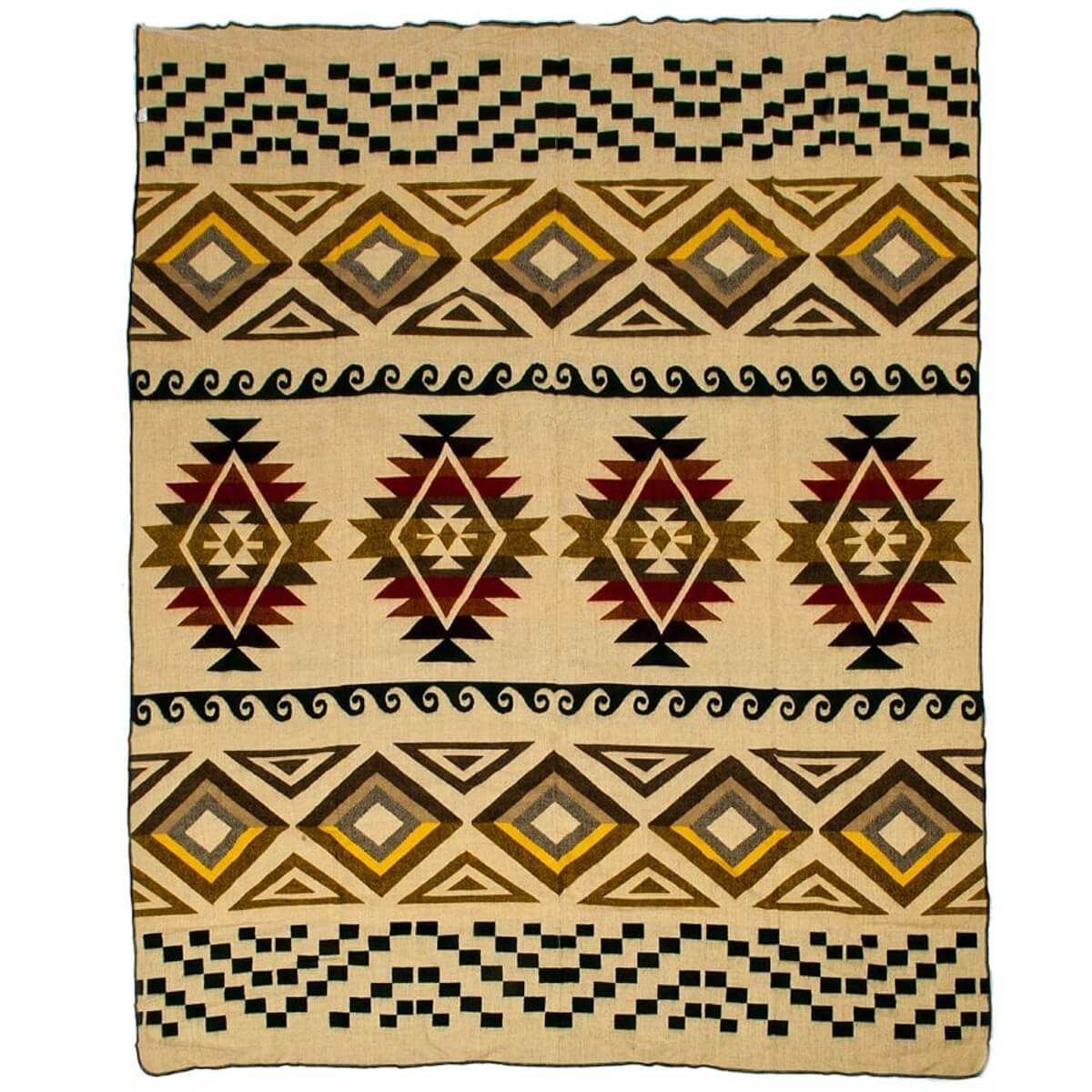 patura mare reversibila din lana de alpaca cayambe, doua fete partea crem