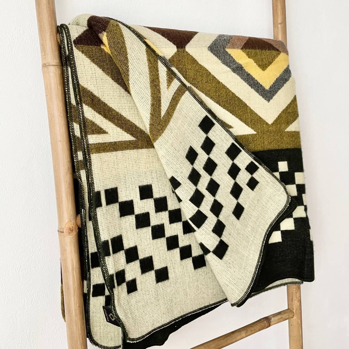 patura reversibila din lana de alpaca cayambe verde inchis back