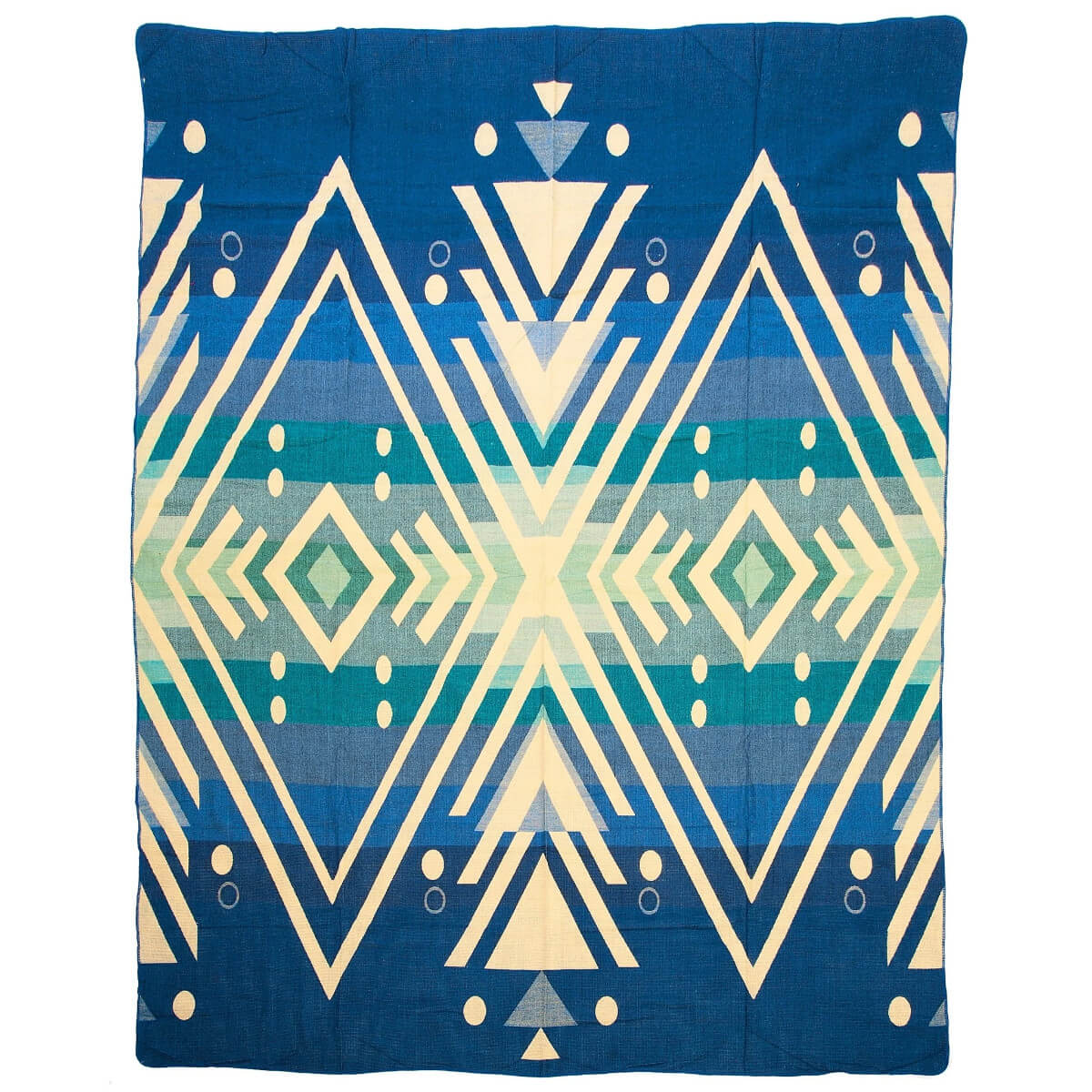 patura mare reversibila din lana de alpaca imbabura doua fete partea albastru