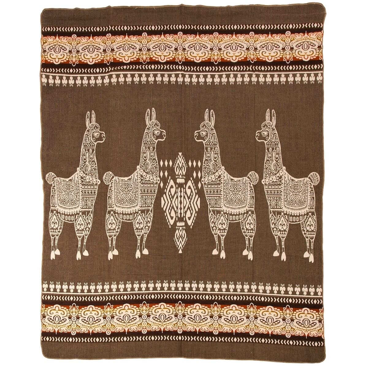 patura mare reversibila din lana de alpaca, doua fete partea maro