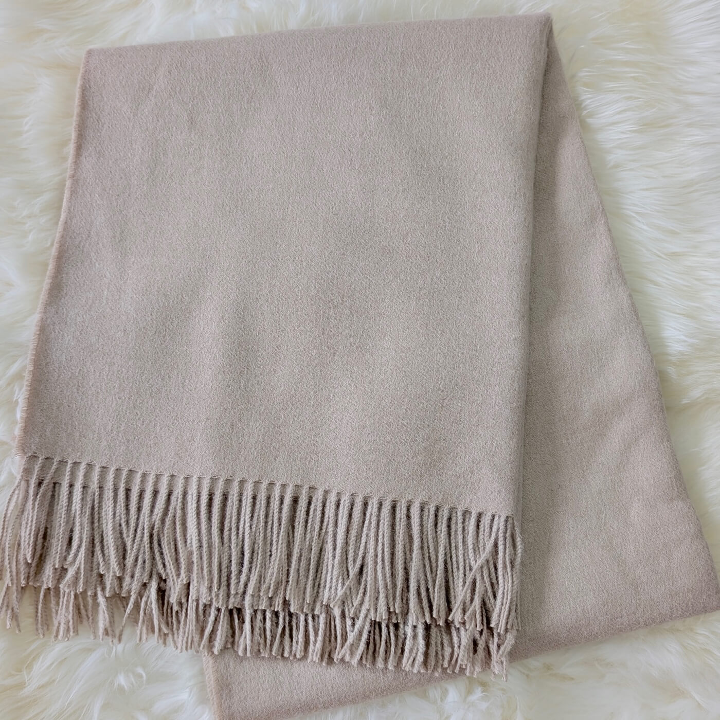 Pătură din lână 100% baby alpaca Supreme, Bej - 1