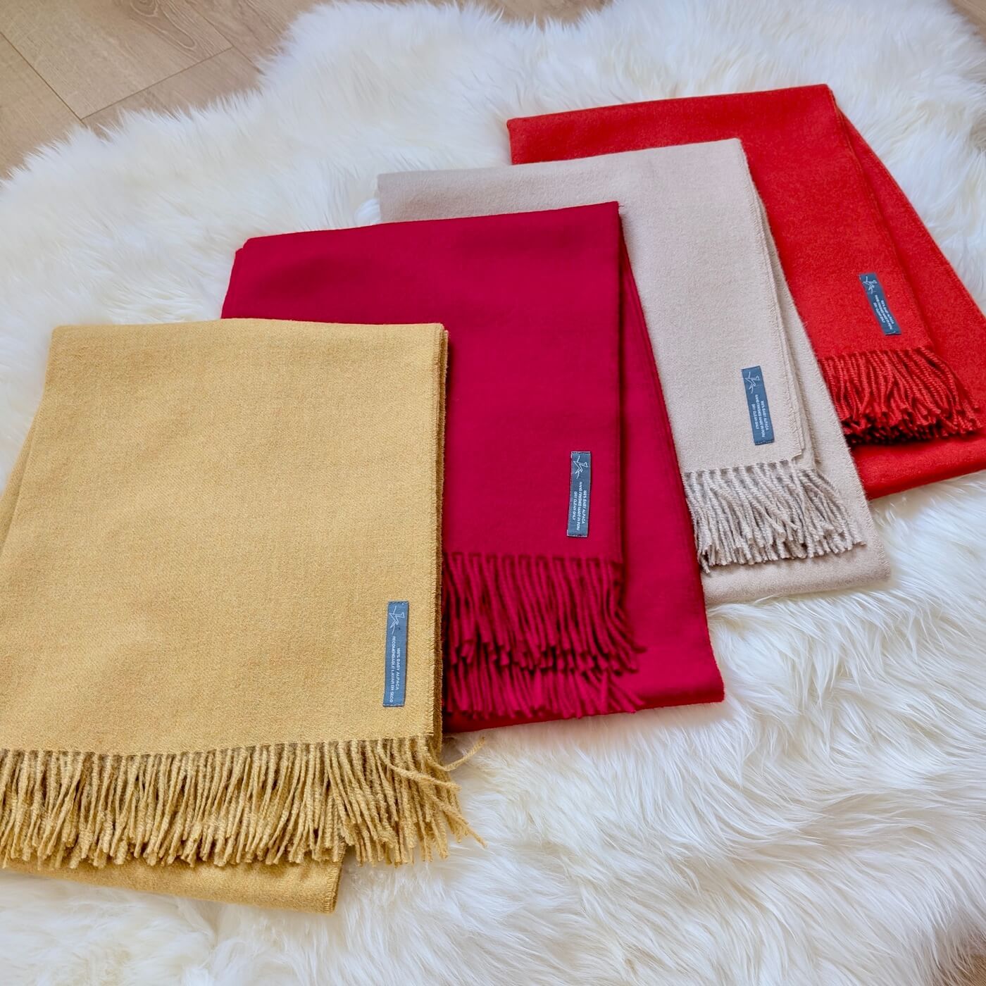 Pături din lână 100% baby alpaca Supreme, modele culori calde