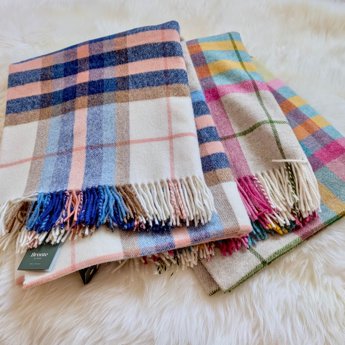 Pătur din lână pură nouă Falmouth - culori frumoase vii