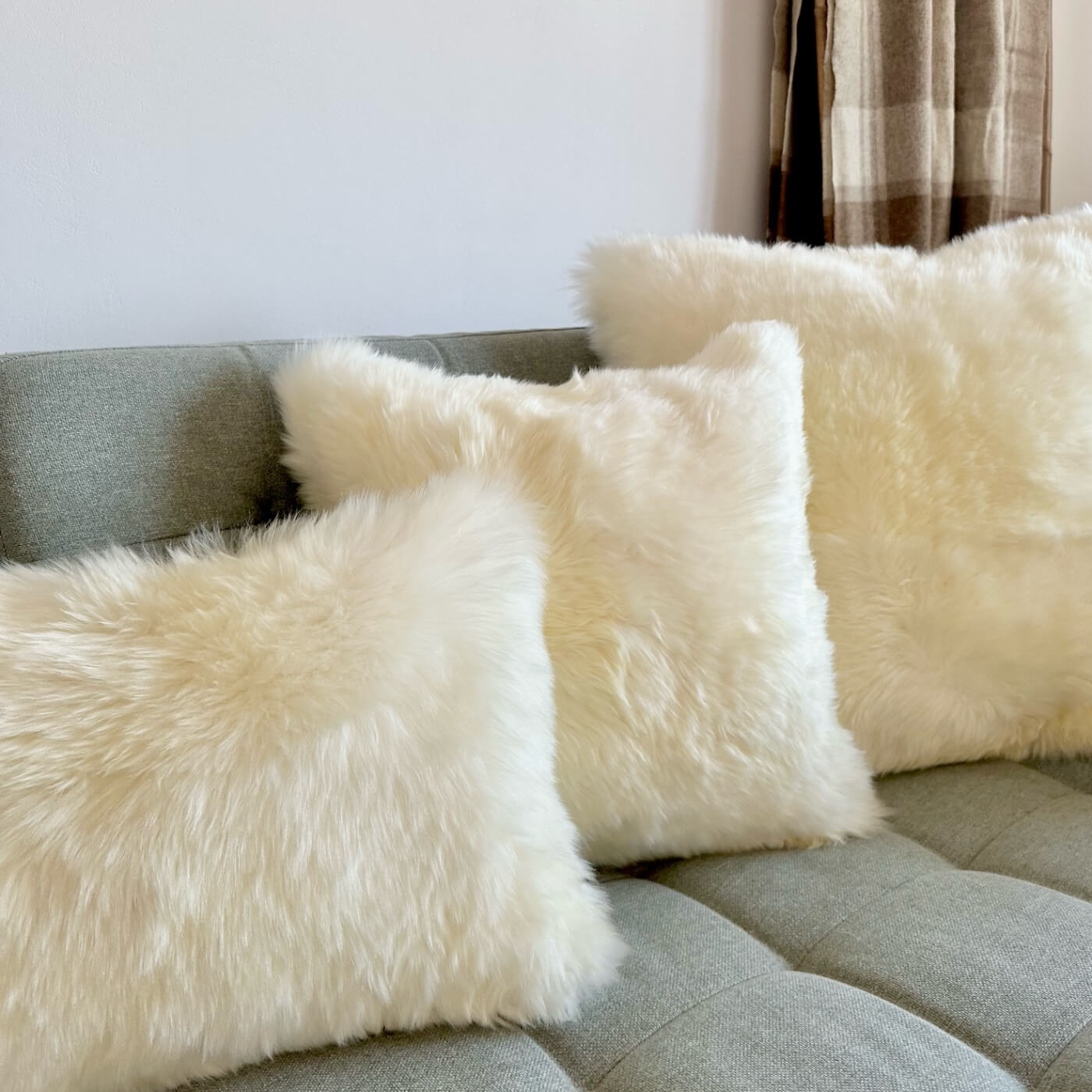 Perna Decorativă din Blană de Oaie Naturală Australiană, Alb Ivoriu, 3 mărimi