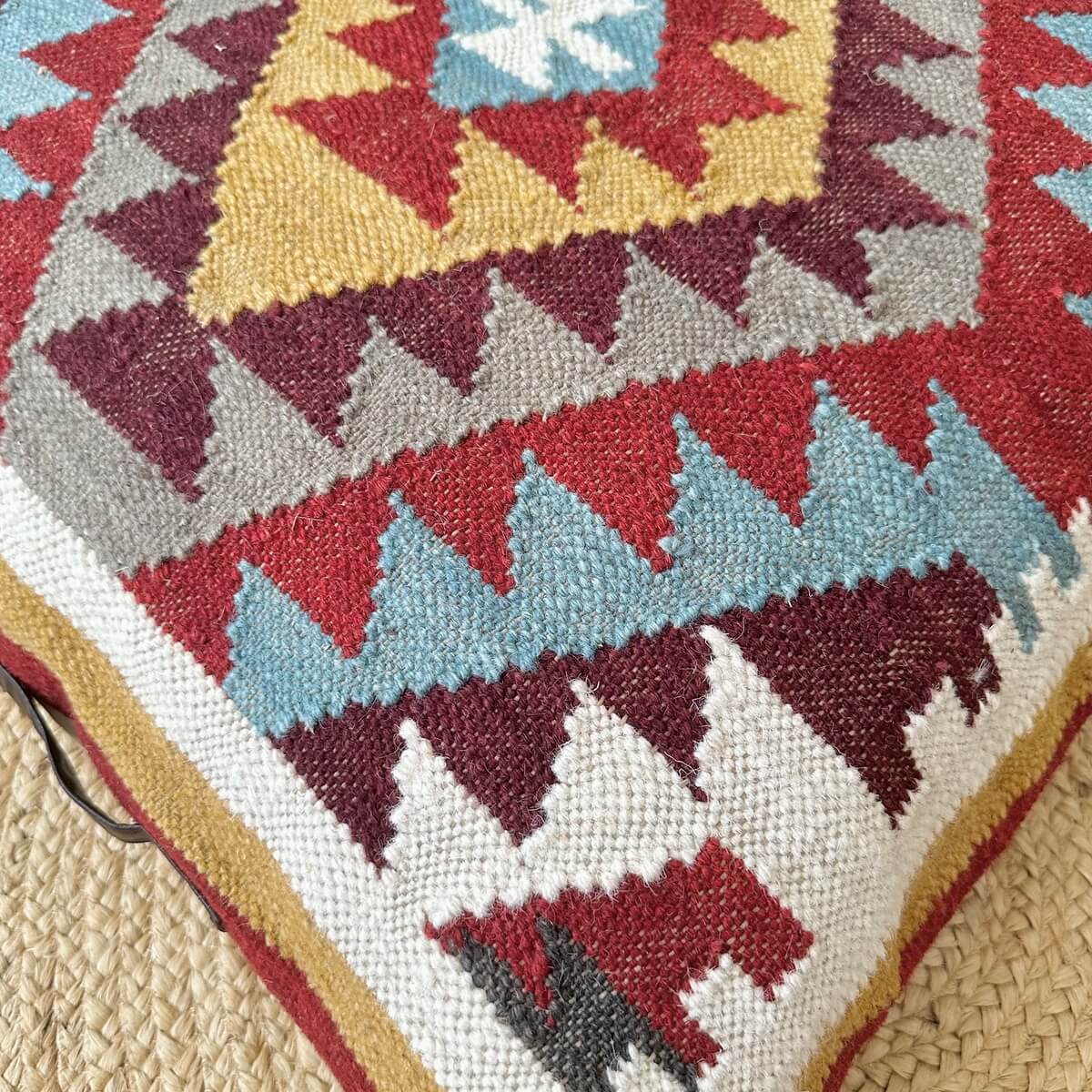 perna de podea kilim khiva, din lana naturala cu model geometric, zoom