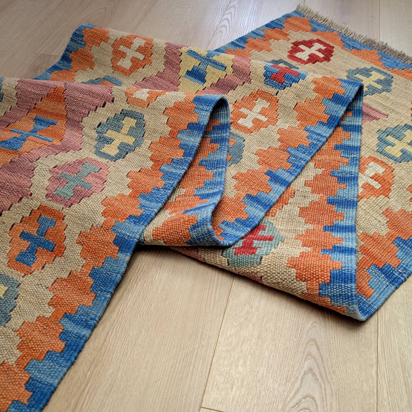 Covor traversă 100% lână - Kilim Gashghai - țesătură plată fără fir