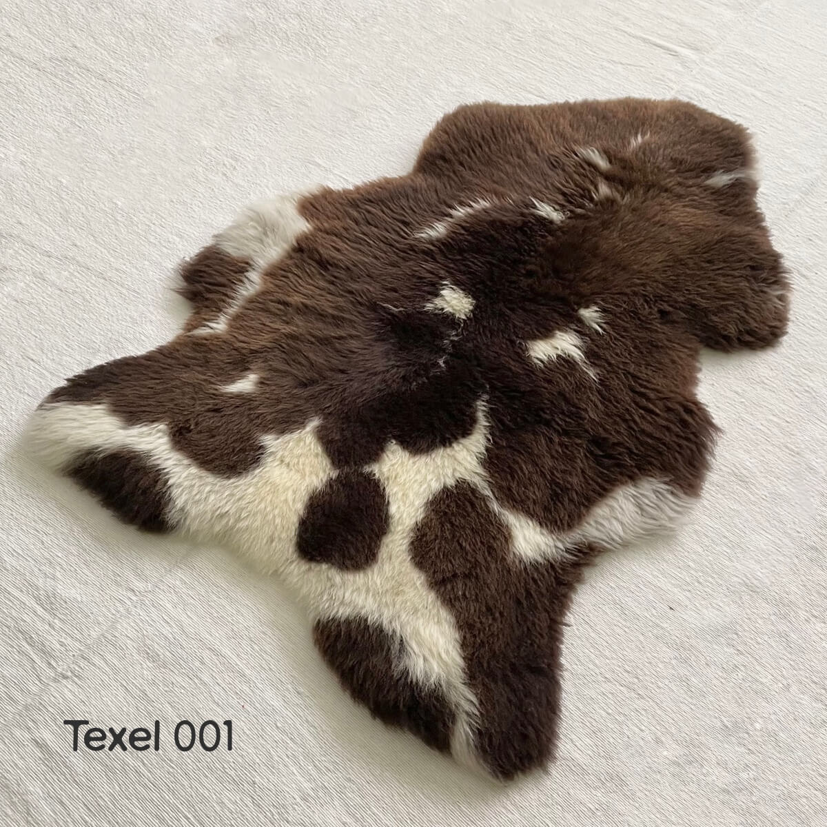 Covor din blana de oaie Texel, Natural cu Pete
