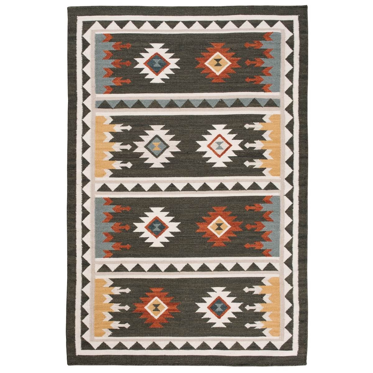 covor kilim sakala negru tesut manual din lana