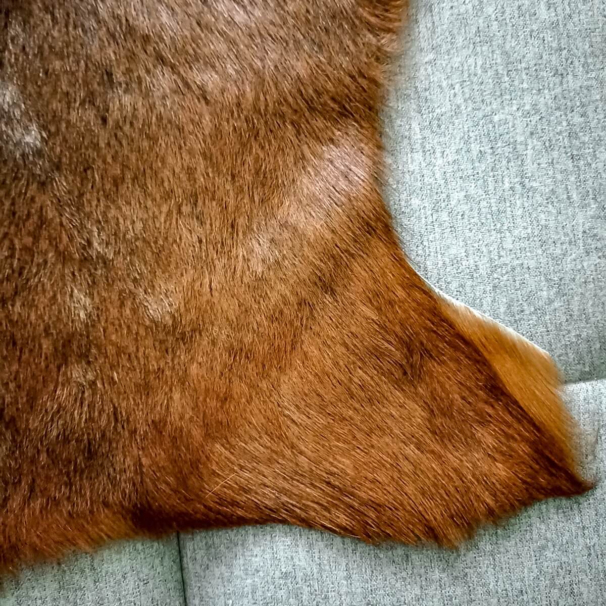 covor natural din piele de capra mango+bloom maro intens 60x90, zoom