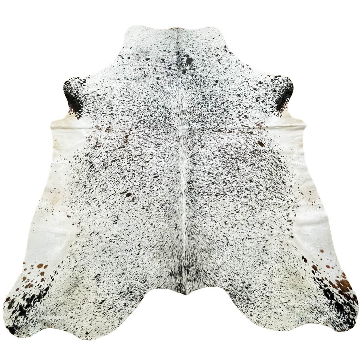 covor piele vaca mare, alb pestrit mango+bloom
