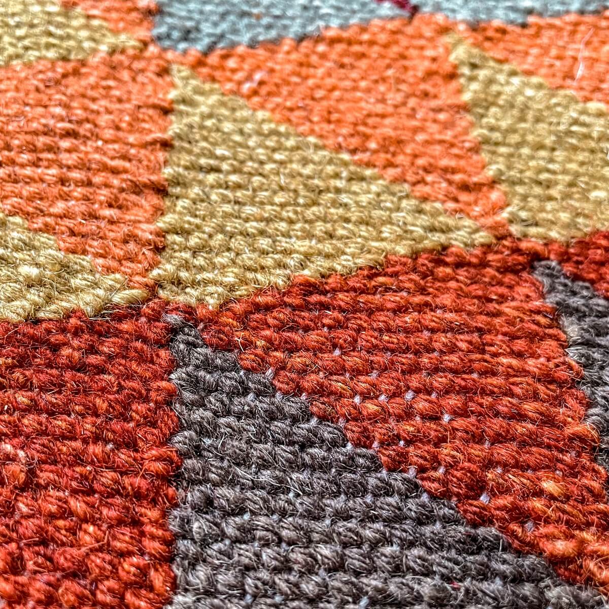 covor traditional kilim alwar din lana si bumbac, closeup