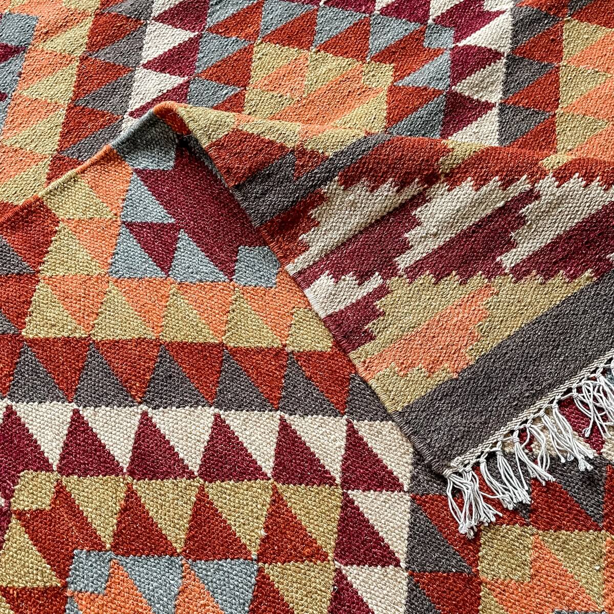 covor traditional kilim alwar din lana si bumbac, zoom