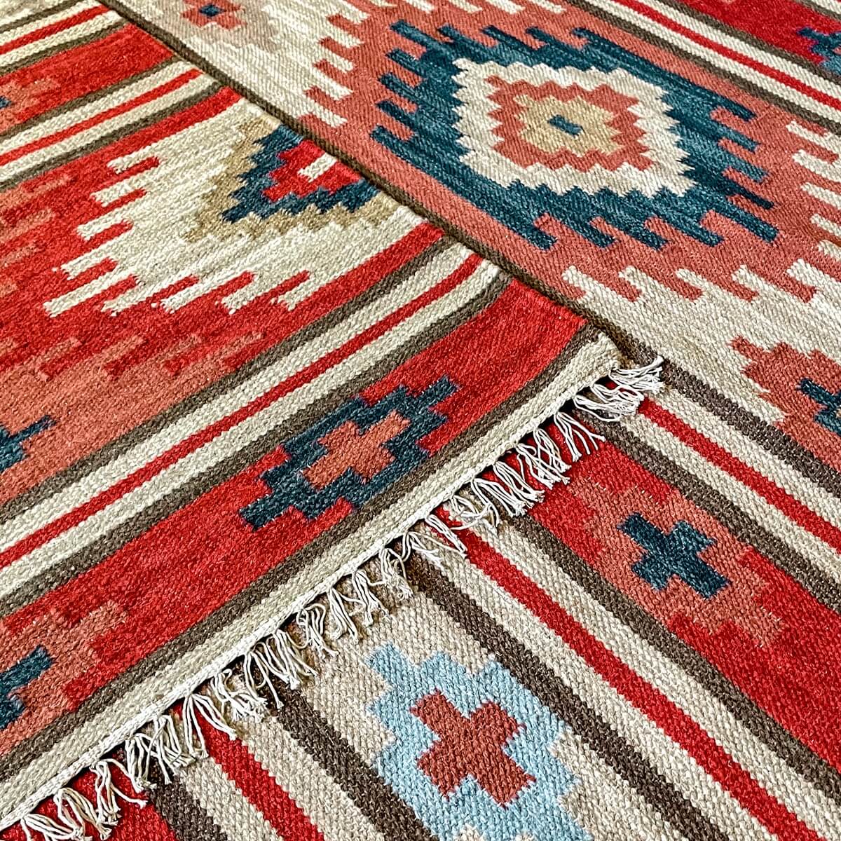 covor traditional kilim kashi din lana si bumbac, zoom