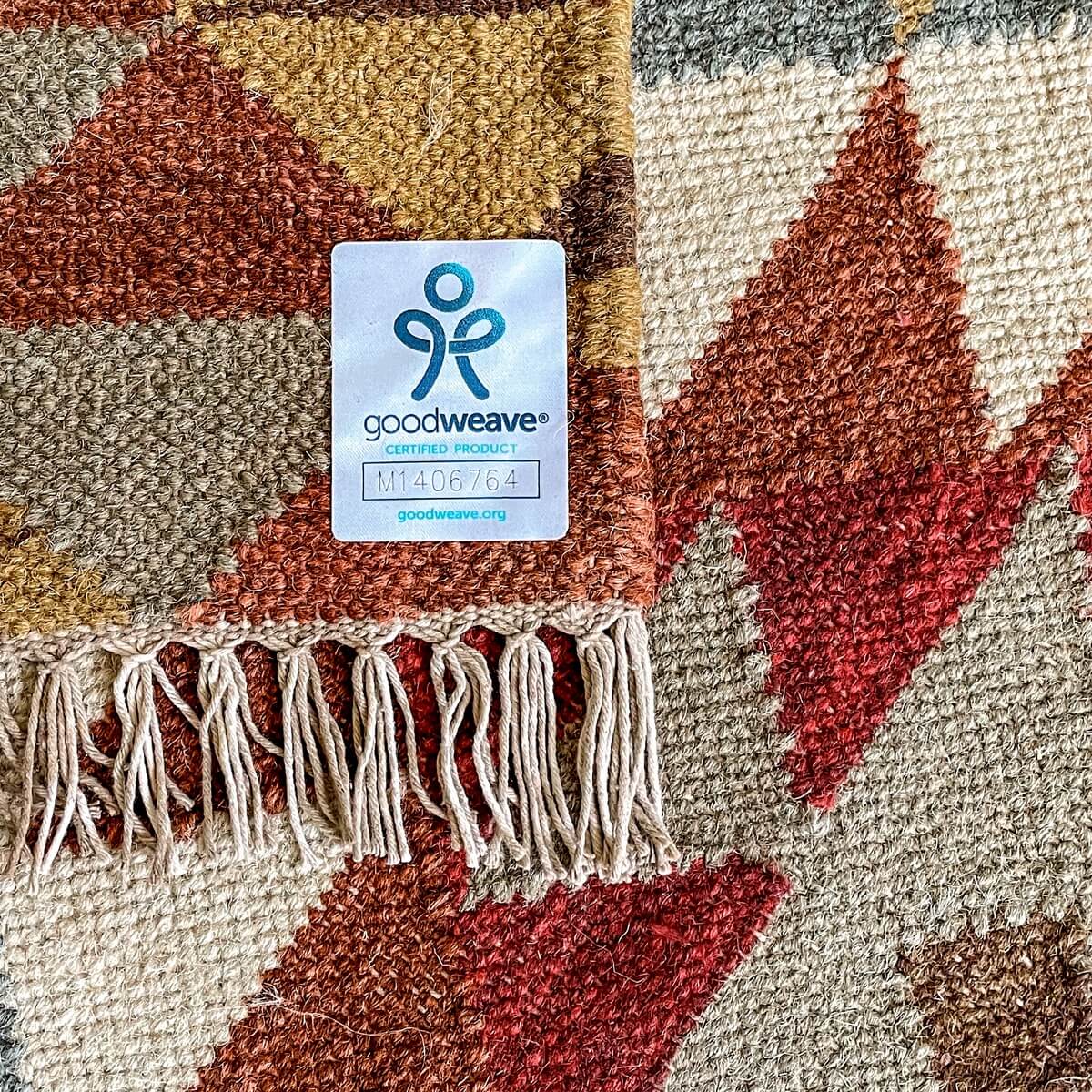 covor traditional kilim kazak din lana si bumbac, covoare certificate goodweave fairtrade