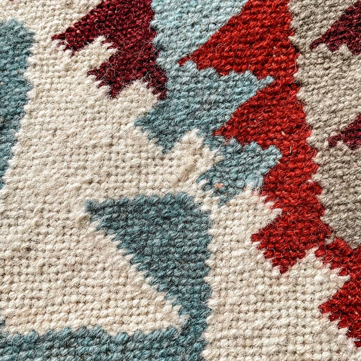 covor traditional kilim din lana khiva, closeup