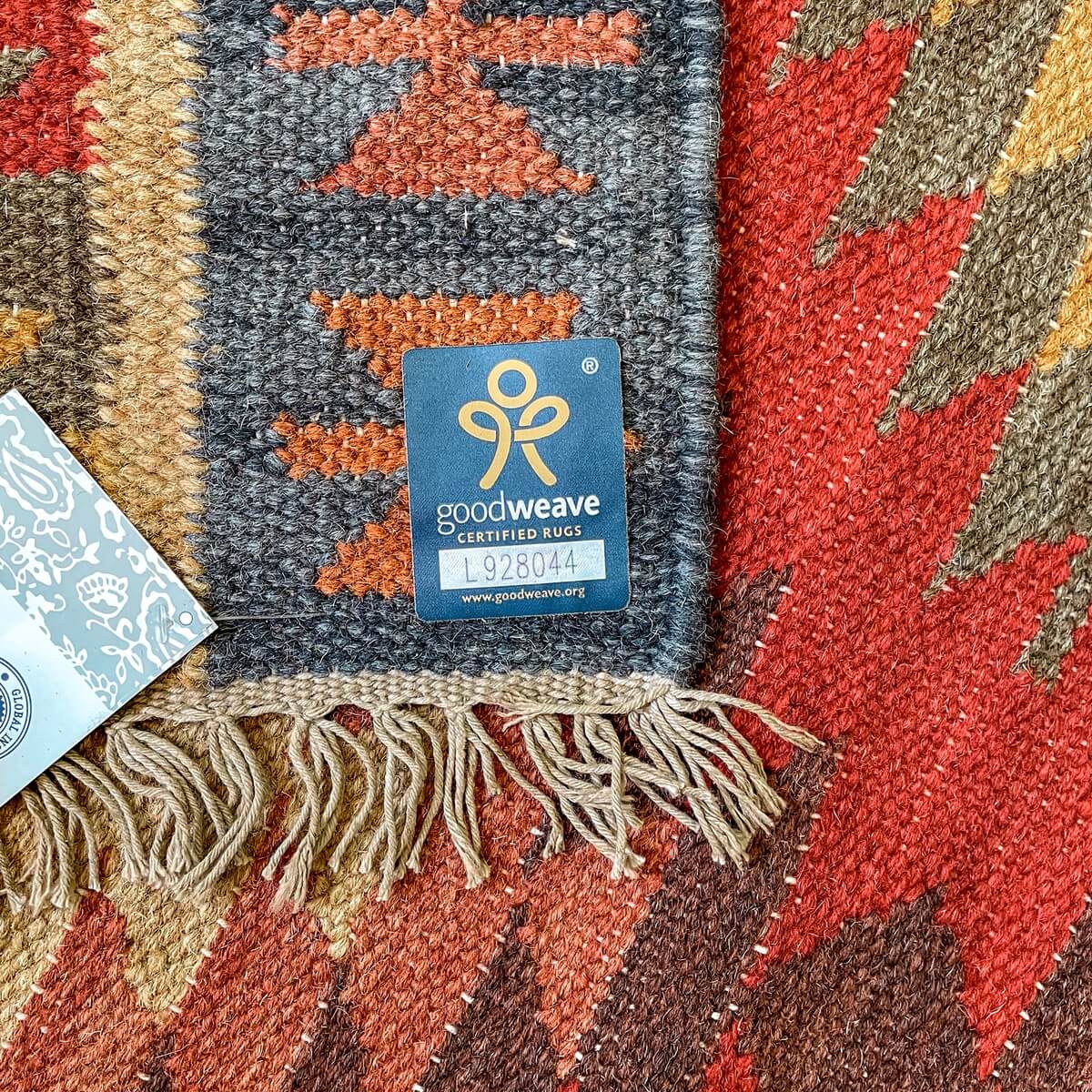 covor traditional kilim khorassan din lana si bumbac, covor certificat goodweave fair trade india
