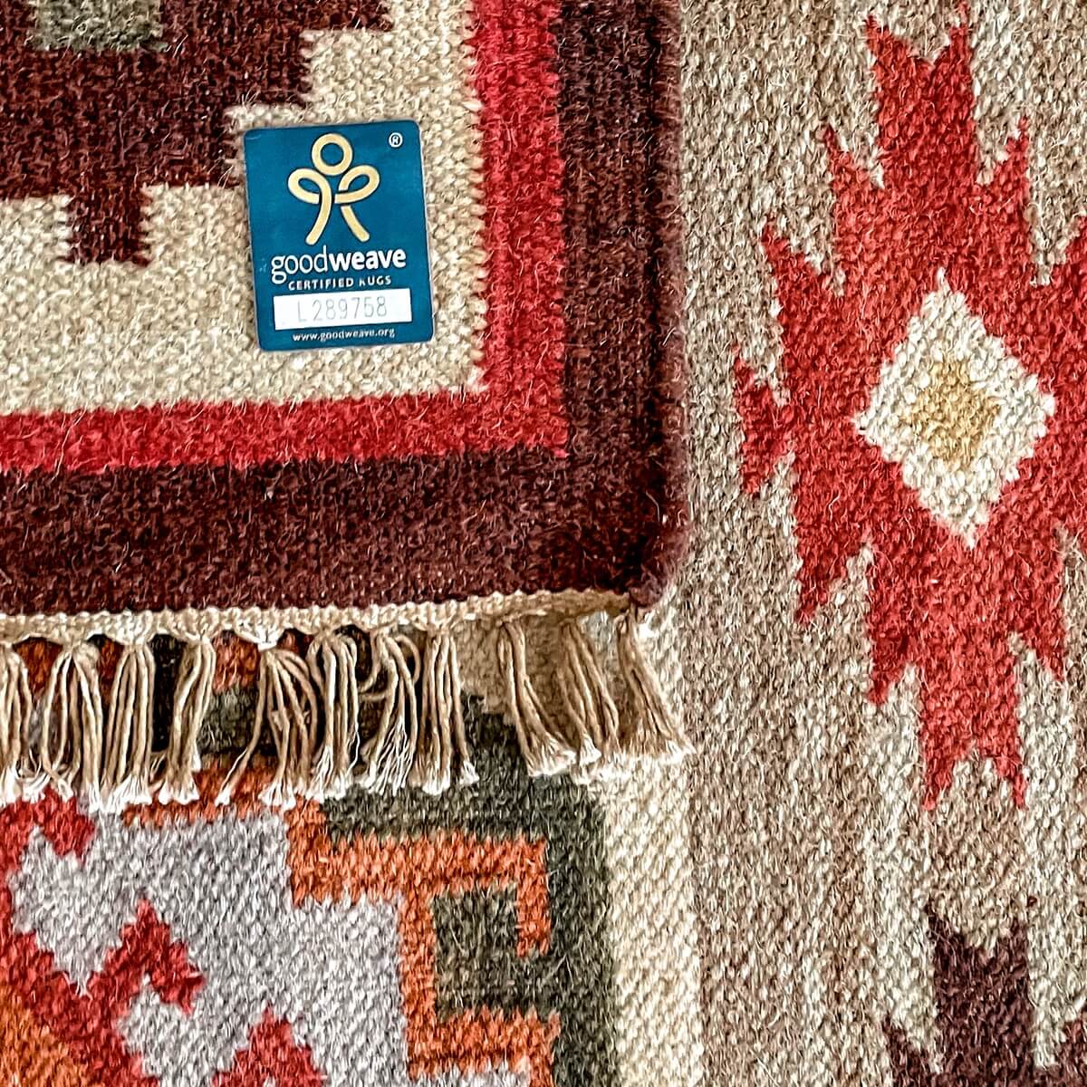 covor traditional kilim kohra din lana si bumbac, covor certificat goodweave