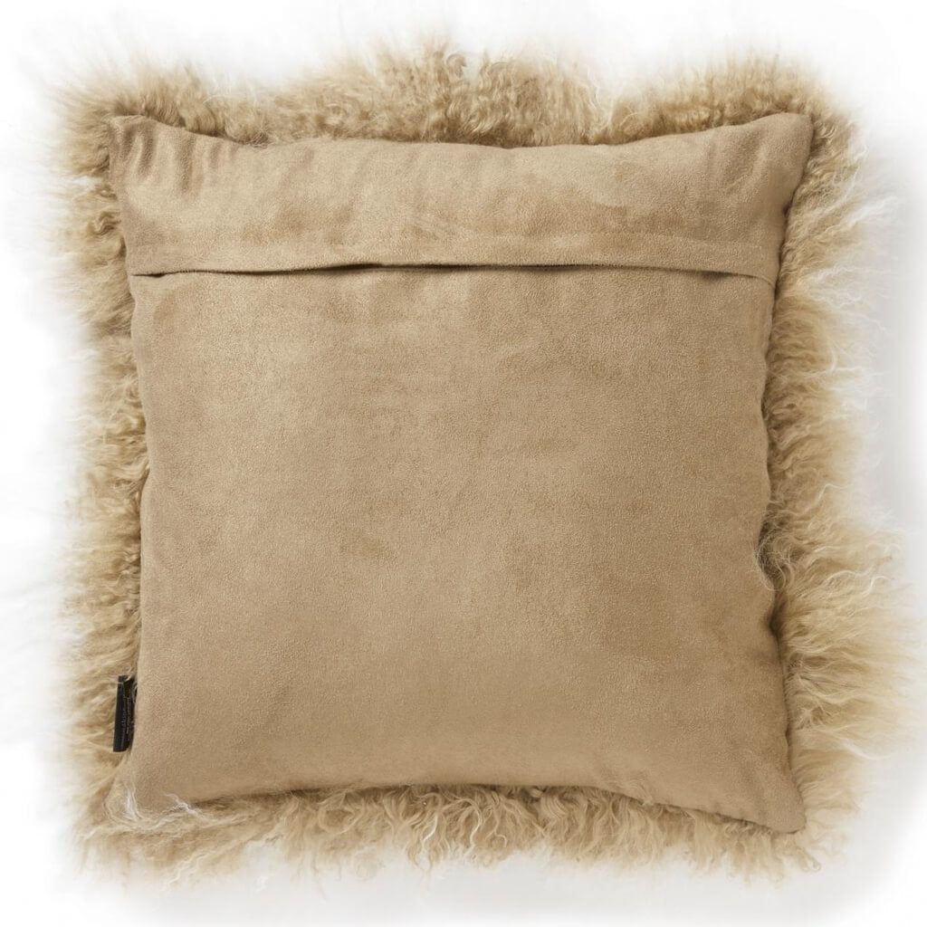 Perna Decorativa din Blana de Oaie Tibetana, culoare bej inzapezit, back