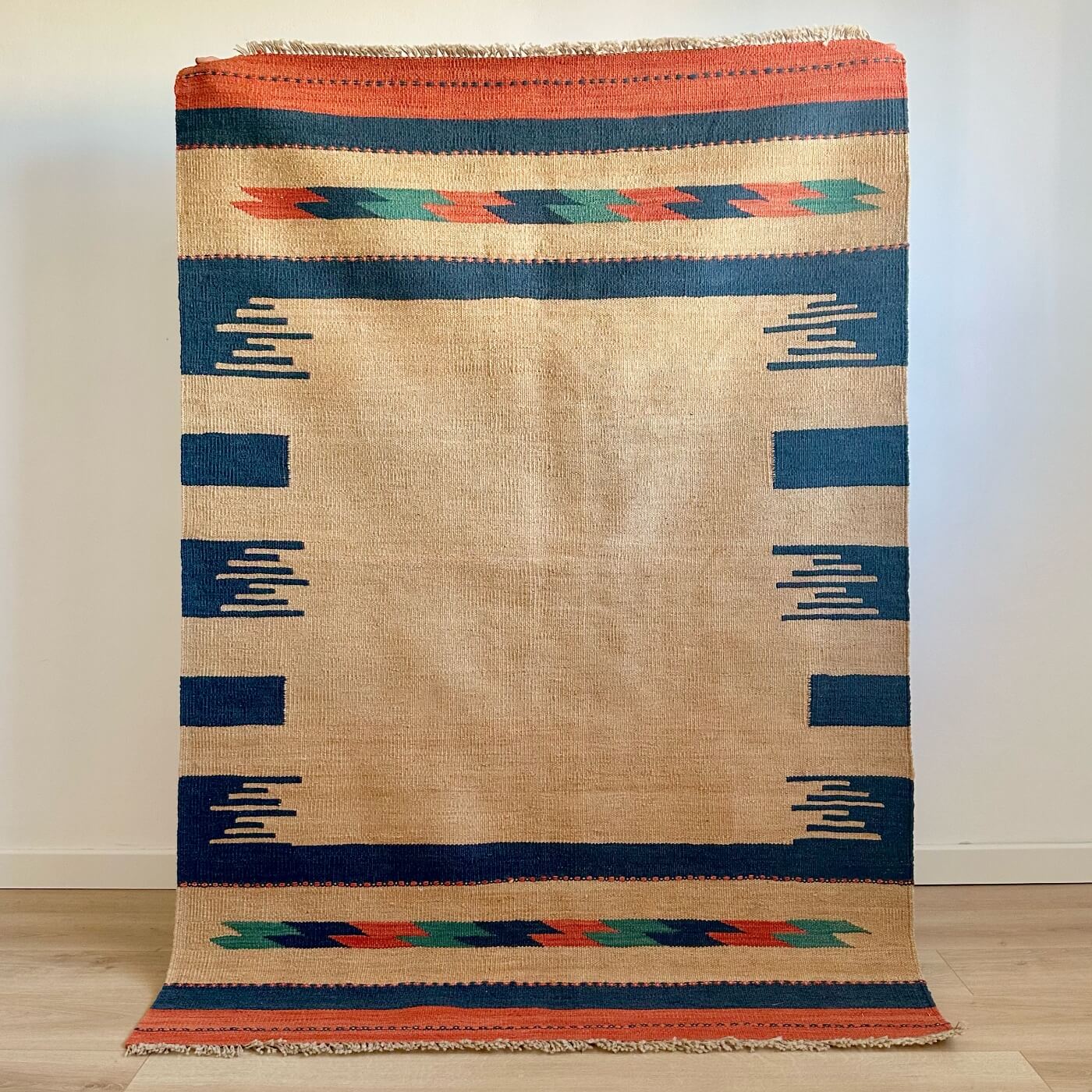Covor din lână țesut manual cu motive tradiționale, Kilim Gashghai(179cm x 127cm)