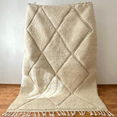 covor pufos din lana foarte gros autentic marocan cu model in diamant