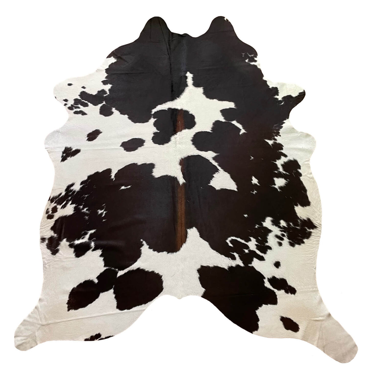 covor din piele naturala de vaca alb cu pete negre, mango+bloom 