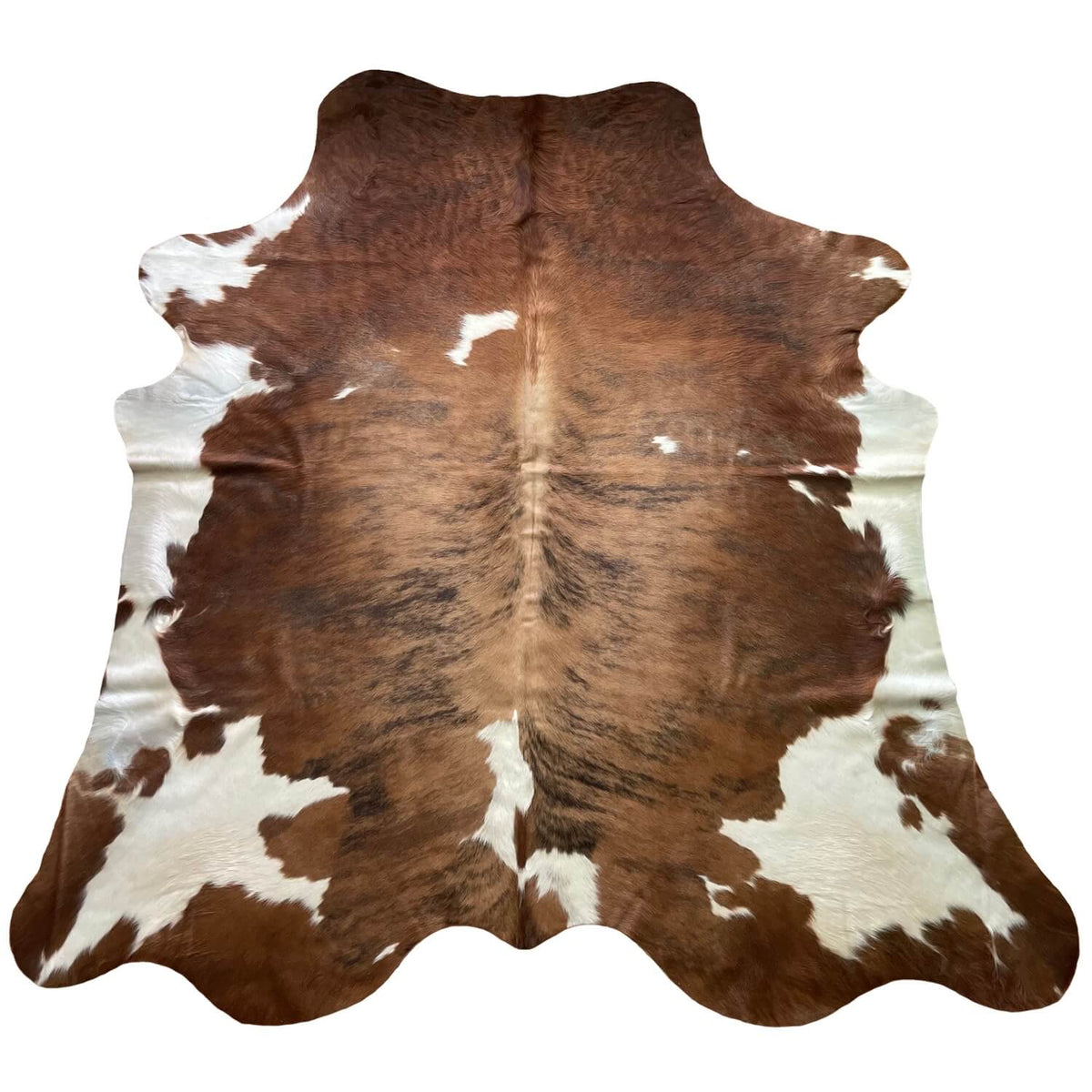 covor din piele de vaca naturala exotic maro deschis si pete albe, mango+bloom