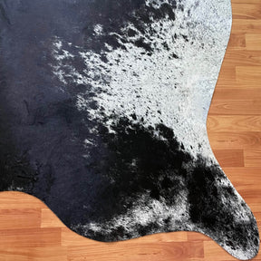 covor piele de vaca naturala gri si negru pestrit, mango+bloom
